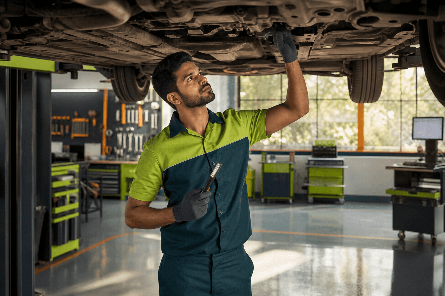 A YouHonk partner mechanic inspecting a car